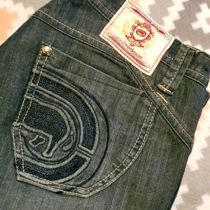 Vintage💫Ecko Red❣️Straight leg jeans with design on pocket , Size 7/8, EUC